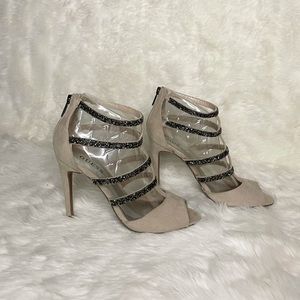 Guess Sparkly Heels in Nude/Grey 7.5